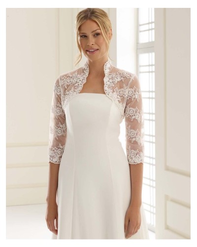 Bolero da Sposa in pizzo a manica 3/4 modello E106