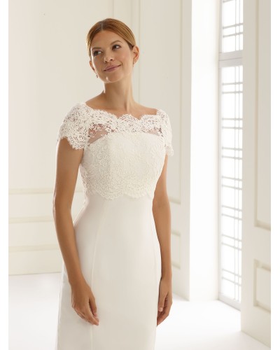 Bolero Sposa in pizzo con bottoncini modello E209